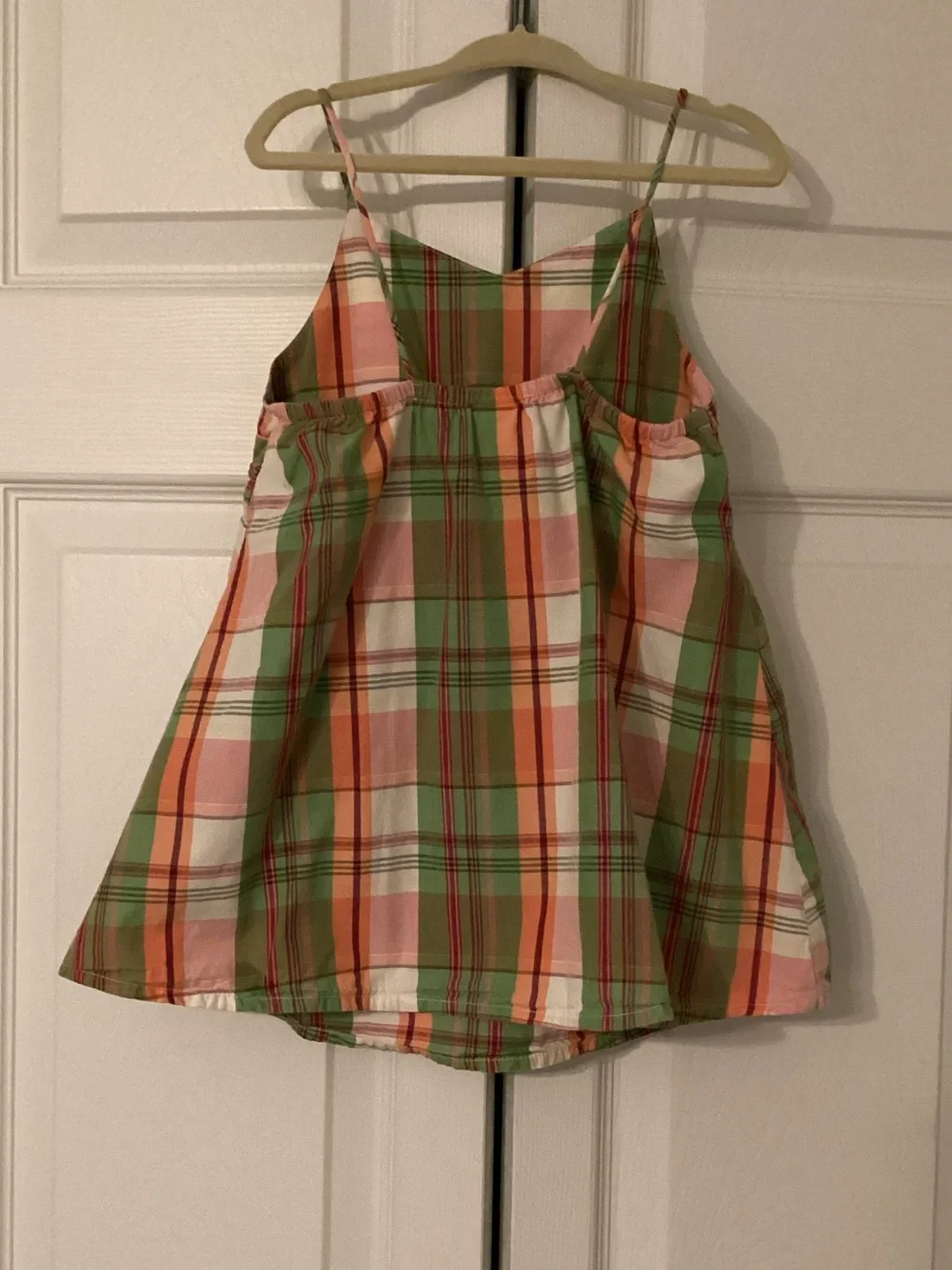 Coral Reef Vintage Gymboree Madras Plaid Dress With Spaghetti Straps Size 6